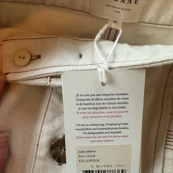 Sezane Jelena Skirt in Ecru 🤍 NWTsize 36